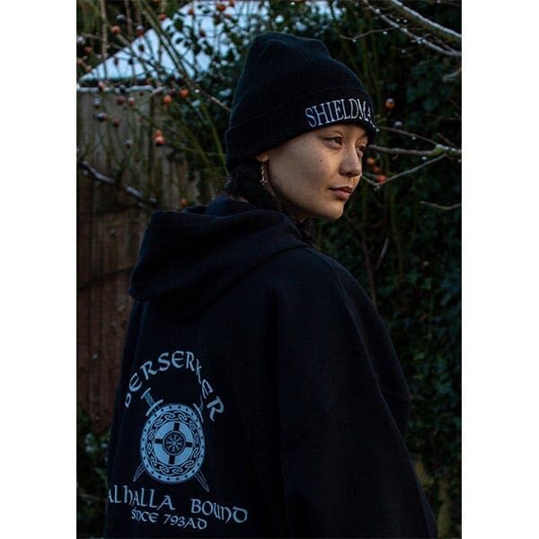 Shieldmaiden Beanie - Black - Viking Beanies - Wyrdraven Beanies - wyrdraven.co.uk