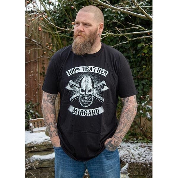 100% Heathen T-shirt S-6XL - Viking T-shirts - Wyrdraven Tees - wyrdraven.co.uk