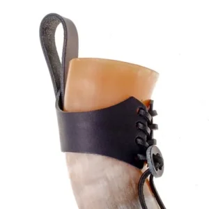 Lace-up Leather Drinking Horn Holders - Drinking Horn Accessories - wyrdraven.co.uk