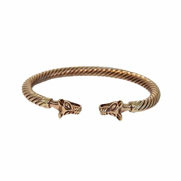 Bronze Viking Wolf Bracelet | Viking Jewellery | Wyrdraven | Wyrdraven.co.uk