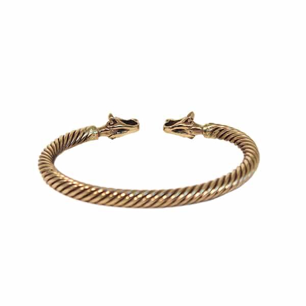 Bronze Viking Wolf Bracelet | Viking Jewellery | Wyrdraven | Wyrdraven.co.uk