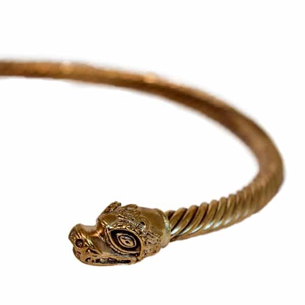 Bronze Head Dragon Torc | Bronze Viking Jewellery UK | Wyrdraven | wyrdraven.co.uk