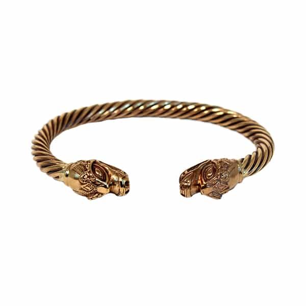 Bronze Viking Dragon Head Bracelet | Viking Jewellery | Wyrdraven | wyrdraven.co.uk