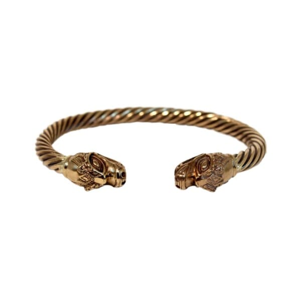 Bronze Viking Dragon Head Bracelet | Viking Jewellery | Wyrdraven | wyrdraven.co.uk