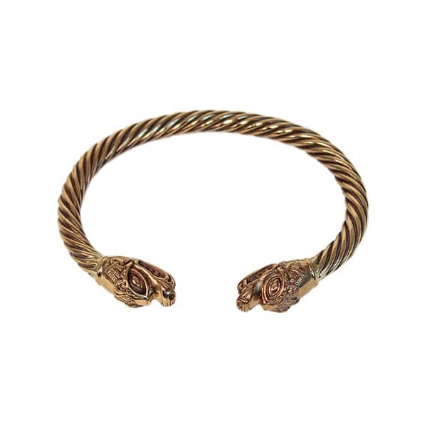 Bronze Viking Dragon Head Bracelet | Viking Jewellery | Wyrdraven | wyrdraven.co.uk