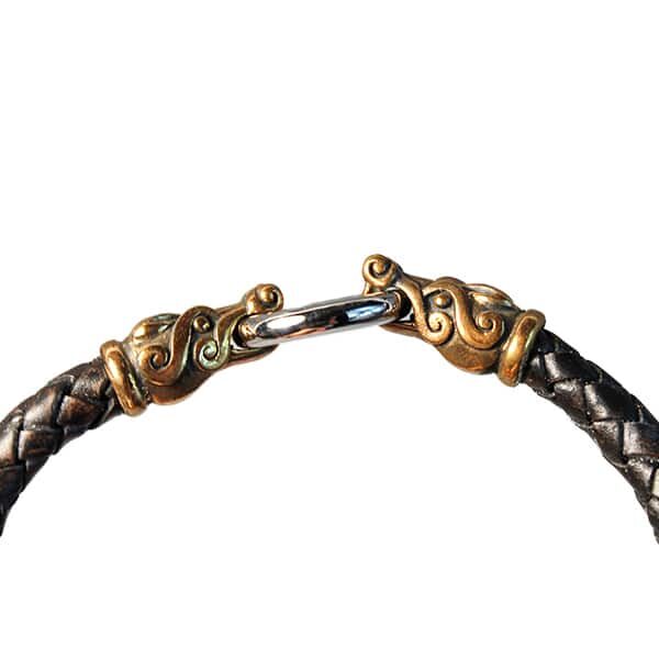 Leather Viking Dragon Bracelet | Viking Jewellery | Wyrdraven | wyrdraven.co.uk