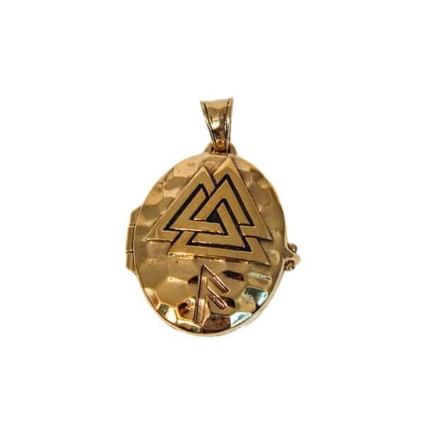 Bronze Valknut Locket - Bronze Viking Pendants - Wyrdraven - wyrdraven.co.uk