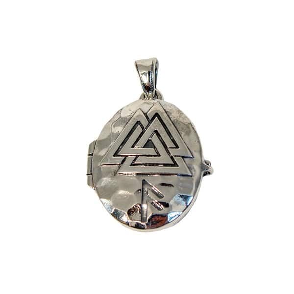 Silver Valknut Locket - Silver Viking Pendants - Wyrdraven - wyrdraven.co.uk