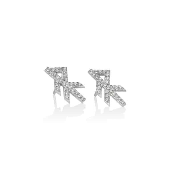 Alrun Silver Sparkling Energy Bindrune Ear Studs- Alrun Jewellery - wyrdraven.co.uk