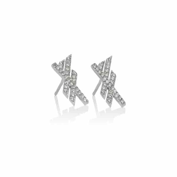 Alrun Silver Sparkling Luck Bindrune Ear Studs- Alrun Jewellery - wyrdraven.co.uk