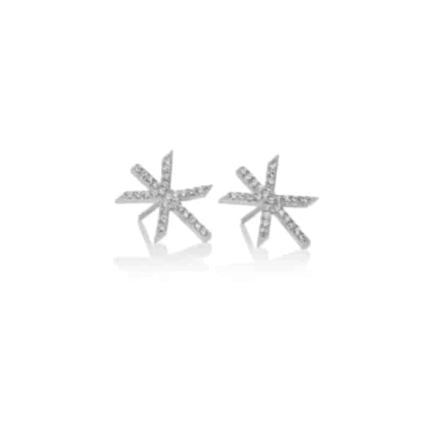 Alrun Silver Sparkling Strength Bindrune Ear Studs- Alrun Jewellery - wyrdraven.co.uk