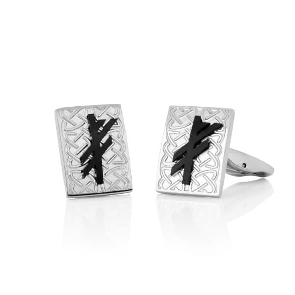 Alrun Bindrune Cufflinks Luck - Viking Jewellery UK - Wyrdraven - wyrdraven.co.uk