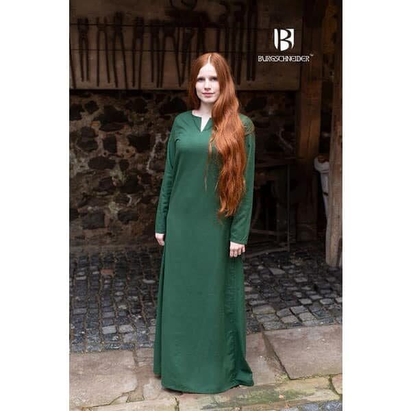 Green Viking Underdress: Elisa - Historical Viking Dresses - Wyrdraven - wyrdraven.co.uk