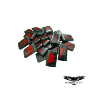 Elder Futhark African Bloodstone Crystal Runes - Viking Runes - Wyrdraven Runes - wyrdraven.co.uk