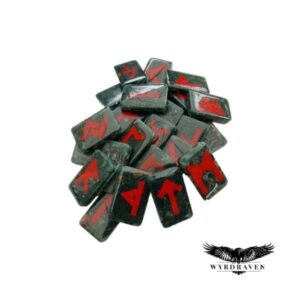 Elder Futhark African Bloodstone Crystal Runes - Viking Runes - Wyrdraven Runes - wyrdraven.co.uk