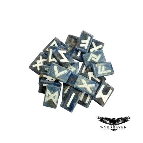 Elder Futhark Kyanite & Quartz Crystal Runes - Viking Runes - Wyrdraven Runes - wyrdraven.co.uk