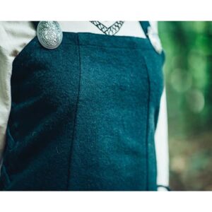 Aila Green Wool Viking Apron Dress - Viking Aprons-Wyrdraven - wyrdraven.co.uk