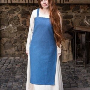 Frida Ocean Blue Cotton Viking Apron Dress - Viking Aprons-Wyrdraven - wyrdraven.co.uk