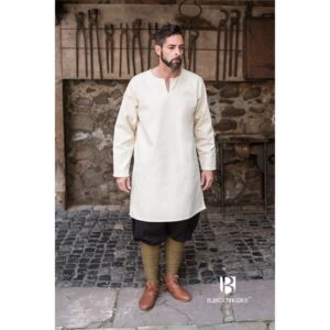 Leif Under Tunic Natural- Men's Viking Tunics - Wyrdraven - wyrdraven.co.uk