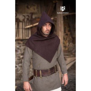 Brown Wool Viking Hood - Viking Hoods - Wyrdraven - wyrdraven.co.uk