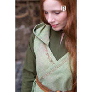 Green Embroidered Cotton Wrap - Cloak, Coat & Wraps - Wyrdraven - wyrdraven.co.uk