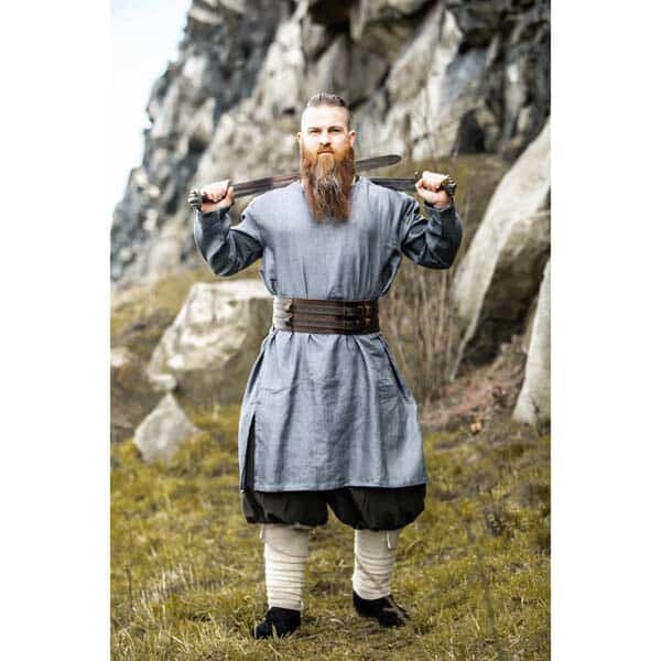 Blue Grey Viking Tunic Halvar - Men's Viking Tunics - Wyrdraven - wyrdraven.co.uk