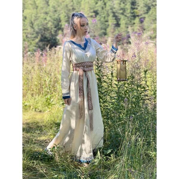 Lagertha Viking Dress: Blue - Traditional Norse Clothing - Wyrdraven - wyrdraven.co.uk