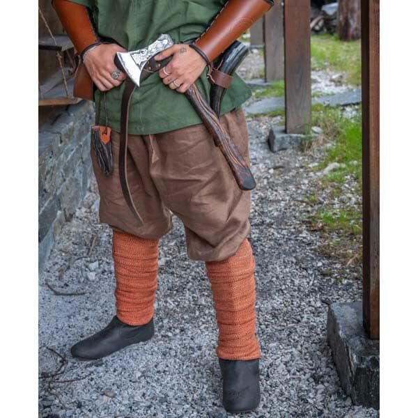 Woman Brown Linen Viking Trousers - Viking Trousers - www.wyrdraven.co.uk