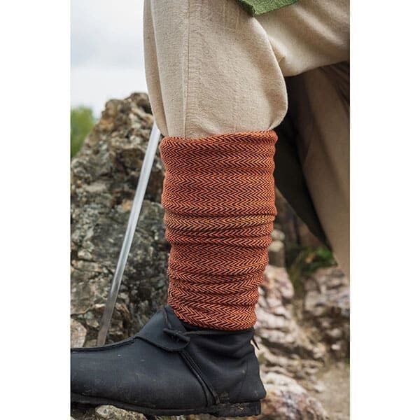 Orange-Herringbone Cotton-Leg Wraps - Socks & Footwear - Wyrdraven - wyrdraven.co.uk