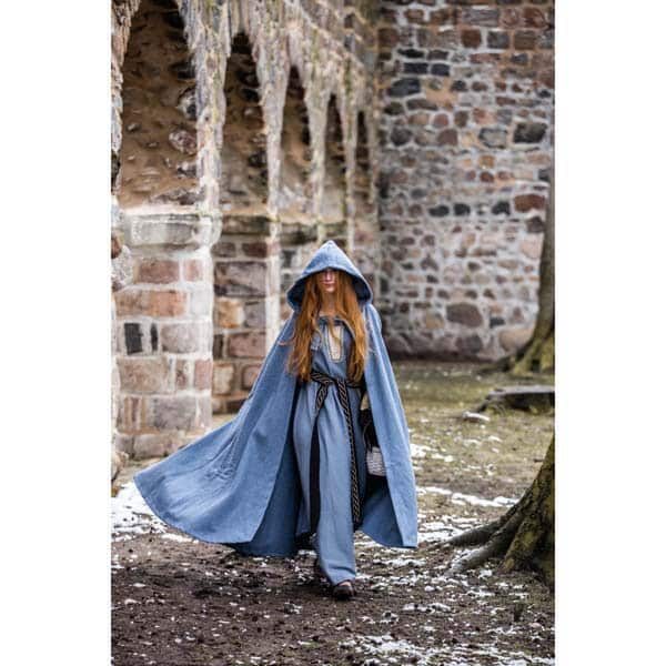 Wool Cloak With Short Hood: Dove Blue - Cloaks And Coats - www.wyrdraven.co.uk