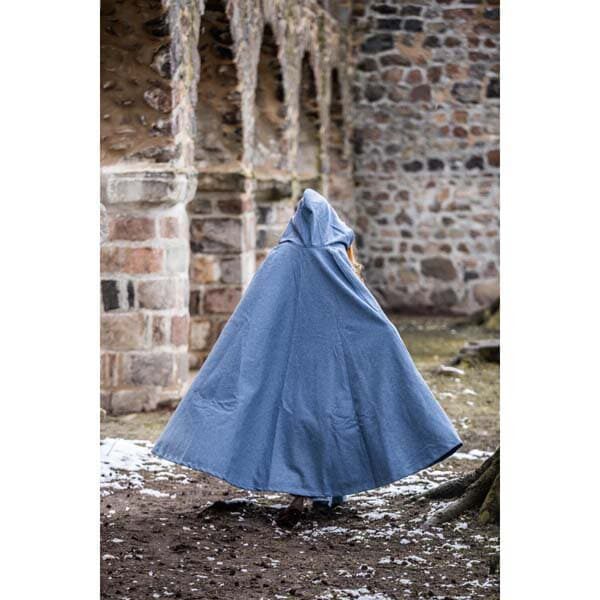 Wool Cloak With Short Hood: Dove Blue - Cloaks And Coats - www.wyrdraven.co.uk