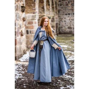 Wool Cloak With Short Hood: Dove Blue - Cloaks And Coats - www.wyrdraven.co.uk