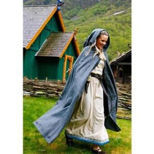 Embroidered Wool Cloak: Grey - Cloaks And Coats - www.wyrdraven.co.uk