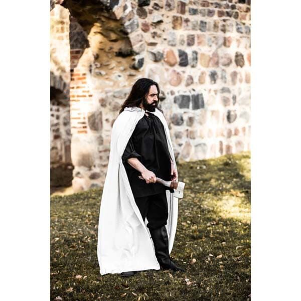 Cotton Cloak White - Viking Cloaks - Viking Coats - Viking Wraps - Wyrdraven Cloaks - www.wyrdraven.co.uk