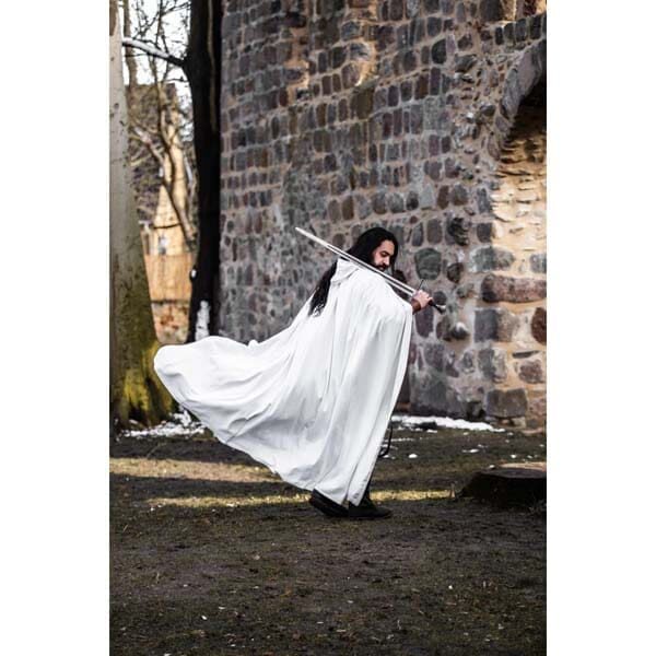 Cotton Cloak White - Viking Cloaks - Viking Coats - Viking Wraps - Wyrdraven Cloaks - www.wyrdraven.co.uk