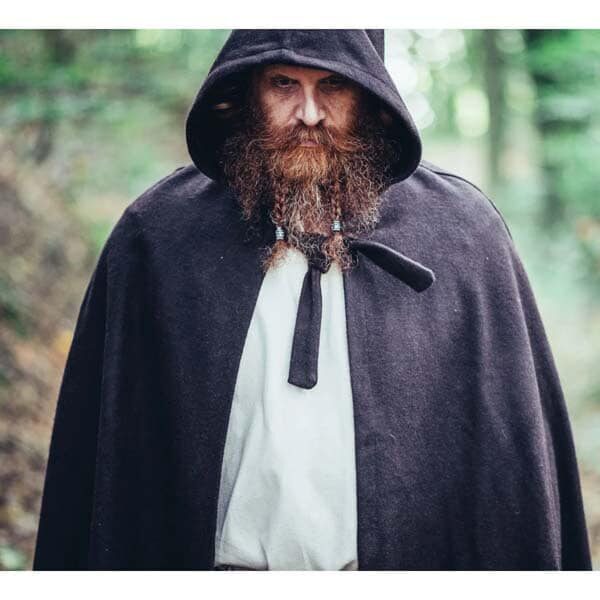 Extra Long Wool Viking Cloak Brown - Viking Cloaks - Viking Coats - Viking Wraps - Wyrdraven Cloaks - www.wyrdraven.co.uk