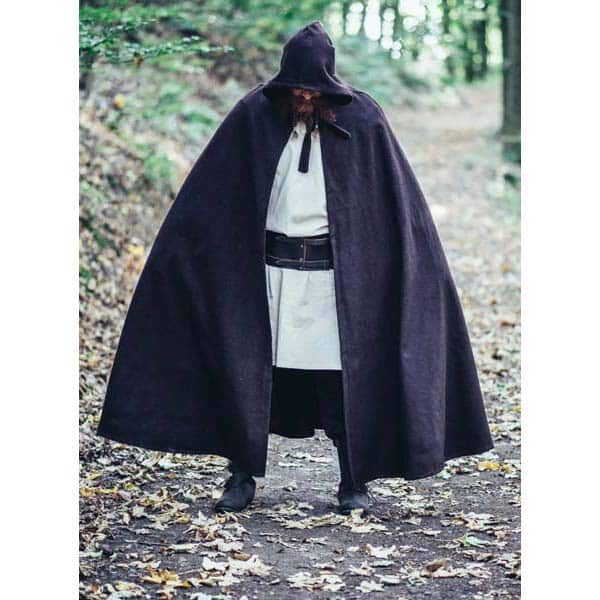 Extra Long Wool Viking Cloak Brown - Viking Cloaks - Viking Coats - Viking Wraps - Wyrdraven Cloaks - www.wyrdraven.co.uk