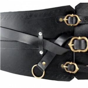 Wide Buckled Corset Belt -Leather Belts - - Wyrdraven Belts - www.wyrdraven.co.uk