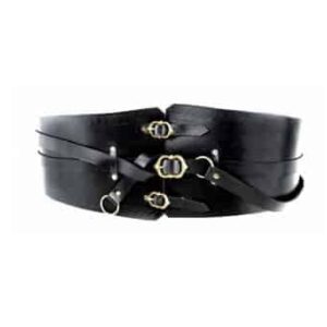 Wide Buckled Corset Belt -Leather Belts - - Wyrdraven Belts - www.wyrdraven.co.uk