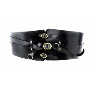 Wide Buckled Corset Belt -Leather Belts - - Wyrdraven Belts - www.wyrdraven.co.uk