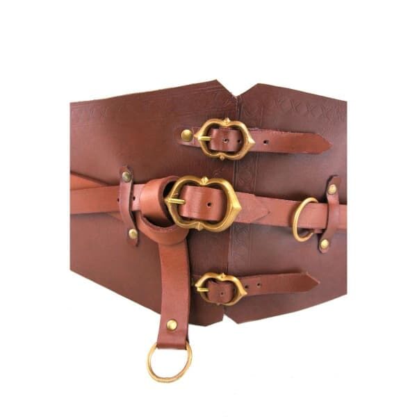 Wide Buckled Corset Belt -Leather Belts - Wyrdraven Belts - www.wyrdraven.co.uk