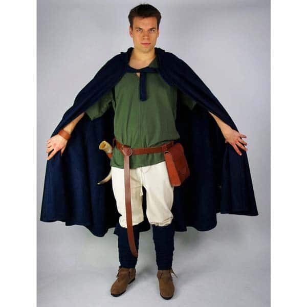 Wool Viking Cloak Blue - Viking Cloaks - Viking Coats - Viking Wraps - Wyrdraven Cloaks - www.wyrdraven.co.uk