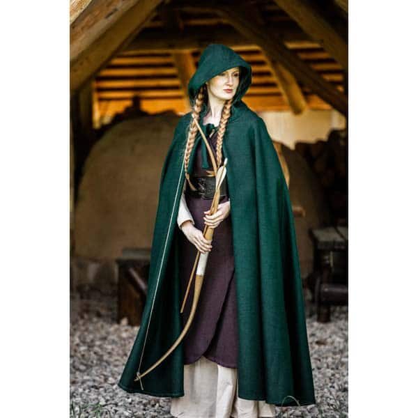 Wool Viking Cloak Green - Viking Cloaks - Viking Coats - Viking Wraps - Wyrdraven Cloaks - www.wyrdraven.co.uk