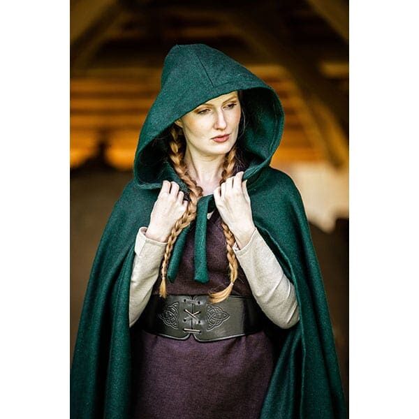 Wool Viking Cloak Green - Viking Cloaks - Viking Coats - Viking Wraps - Wyrdraven Cloaks - www.wyrdraven.co.uk