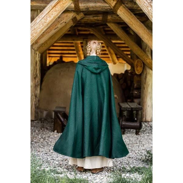 Wool Viking Cloak Green - Viking Cloaks - Viking Coats - Viking Wraps - Wyrdraven Cloaks - www.wyrdraven.co.uk