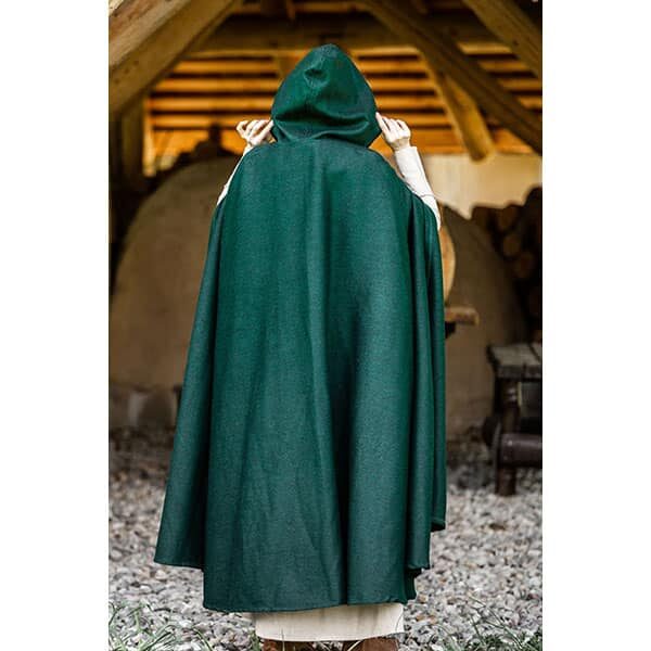 Wool Viking Cloak Green - Viking Cloaks - Viking Coats - Viking Wraps - Wyrdraven Cloaks - www.wyrdraven.co.uk