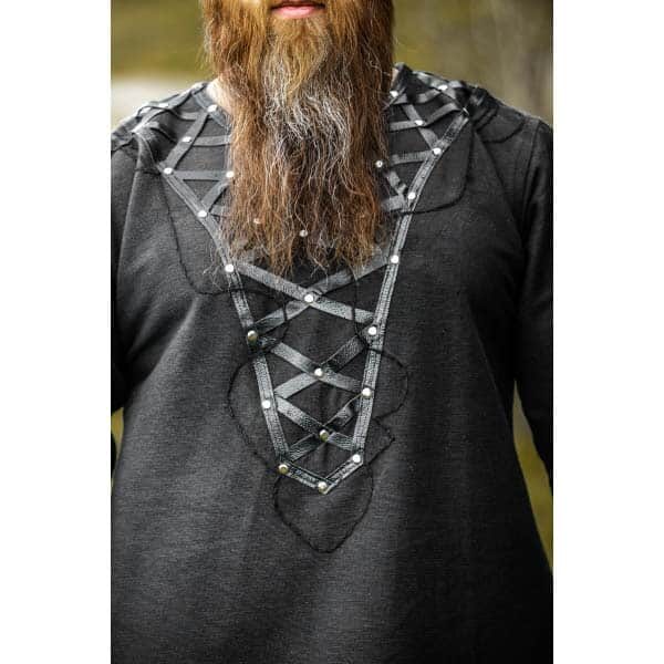 Black Viking Tunic Erik - Men's Viking Tunics - Wyrdraven - wyrdraven.co.uk