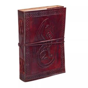 Seated Dragon Leather Journal - Leather Journals - Wyrdraven Journals - www.wyrdravven.co.uk