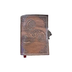 Mini Triple Spiral Leather Journal - Leather Journals - Wyrdraven Journals - www.wyrdravven.co.uk