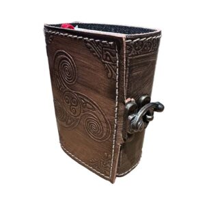 Mini Triple Spiral Leather Journal - Leather Journals - Wyrdraven Journals - www.wyrdravven.co.uk